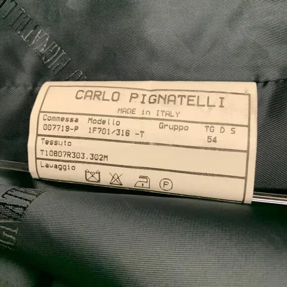 CARLO PIGNATELLI Size 44 Navy Embroidery Acetate Wool Vest